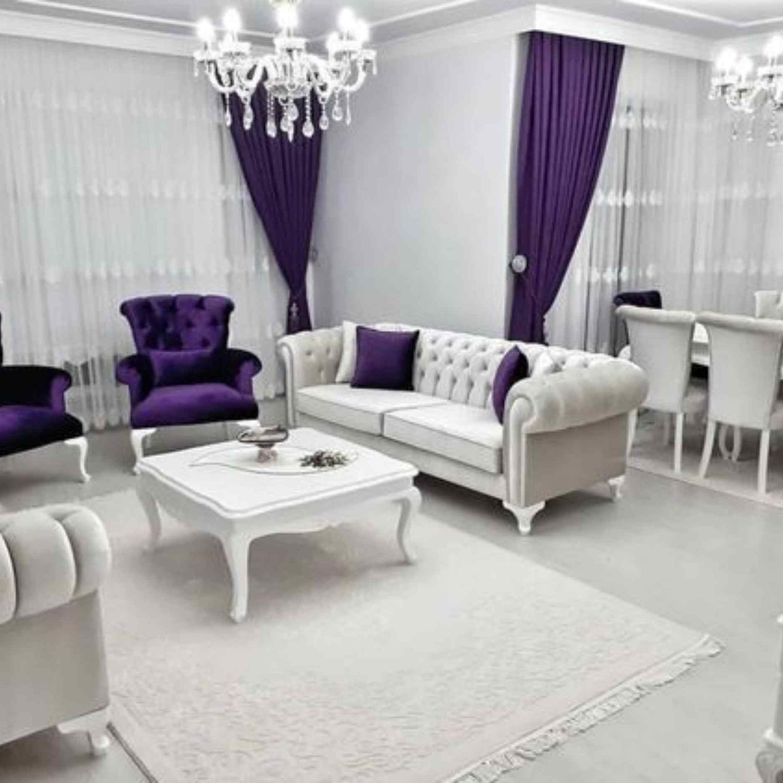 living room curtain design in dubai