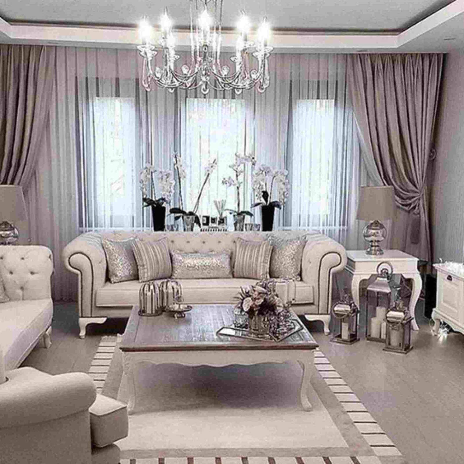 living room curtain design in dubai