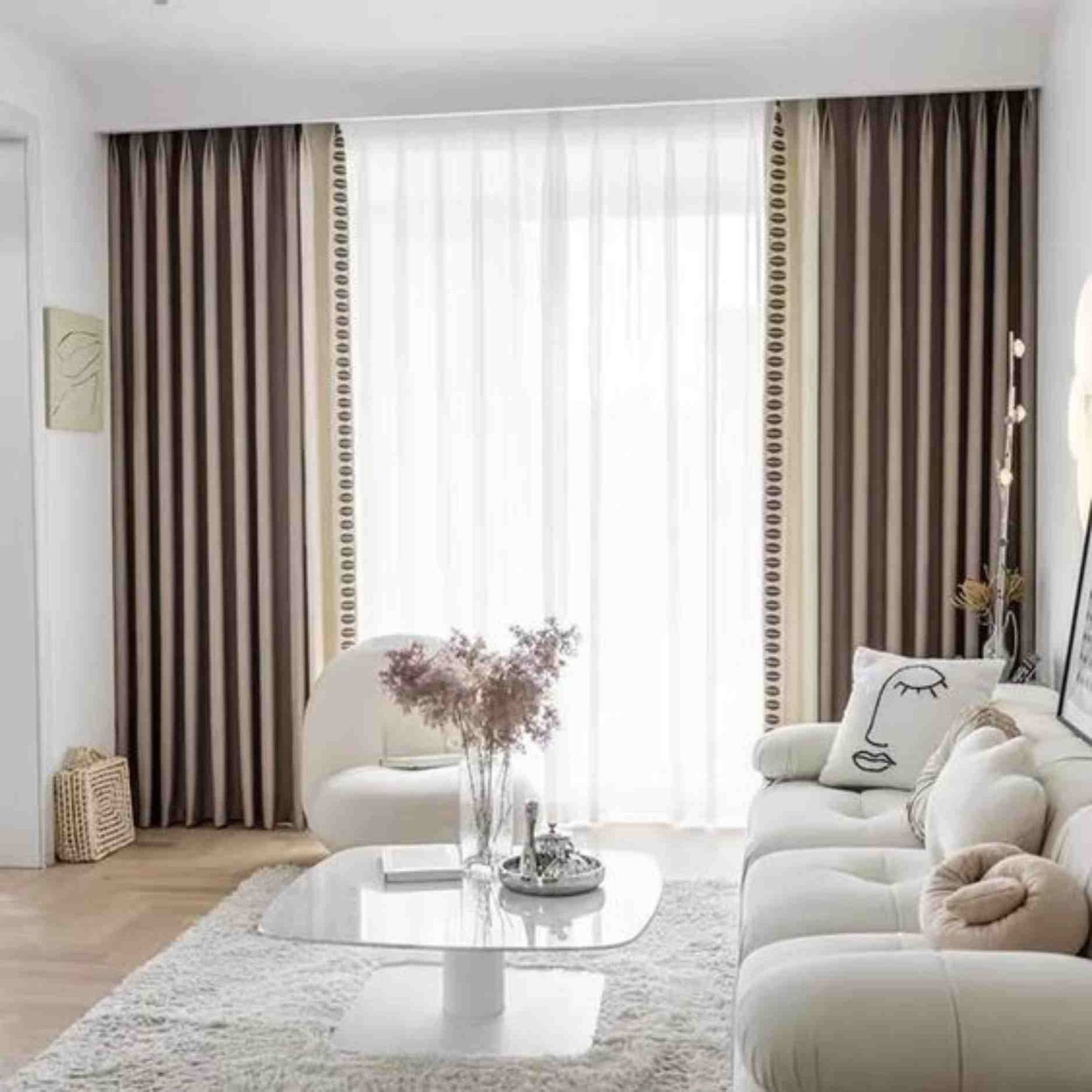 living room curtain design in dubai