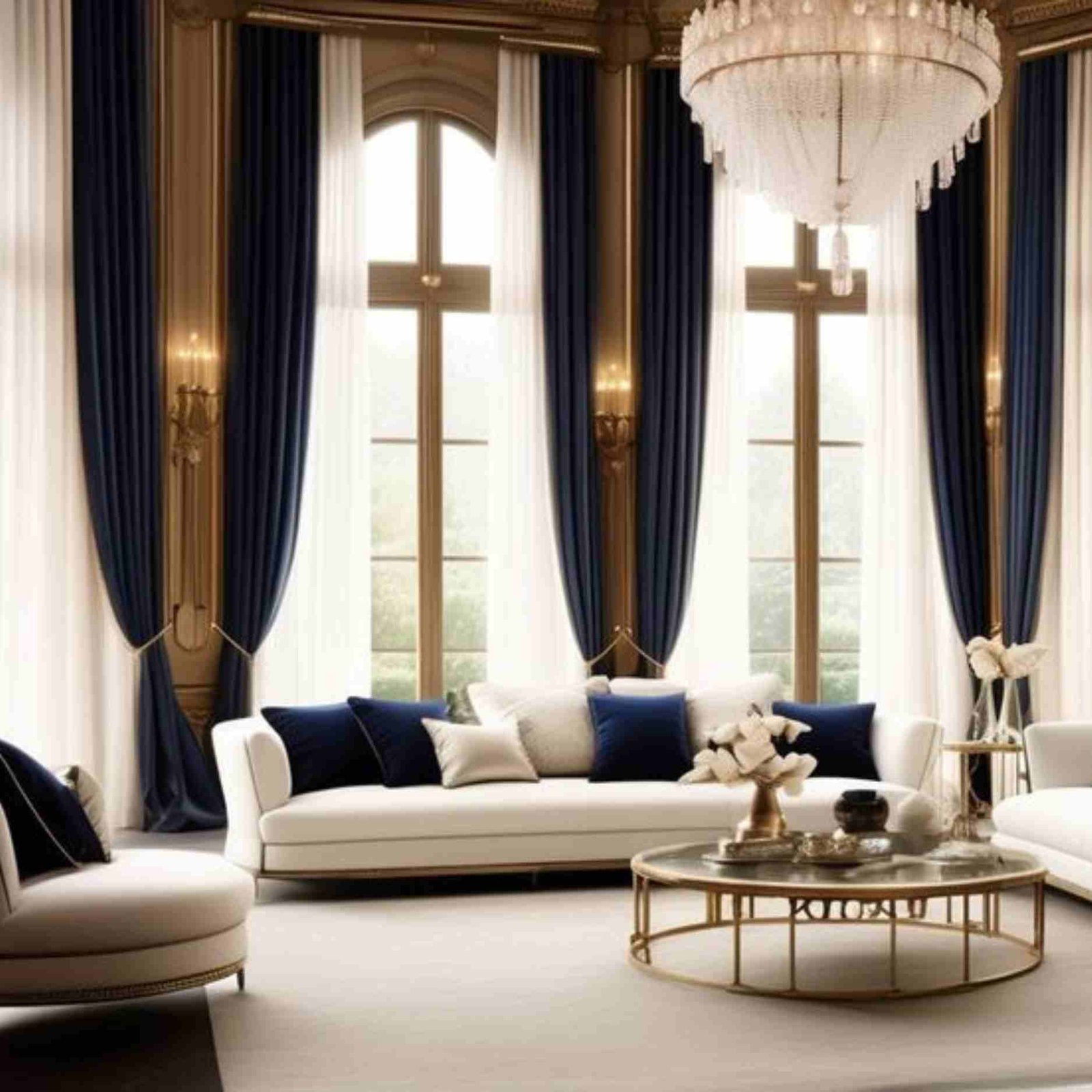 living room curtain design in dubai