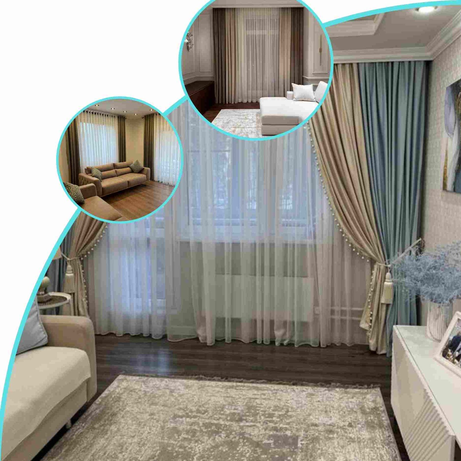 living room curtain design in dubai